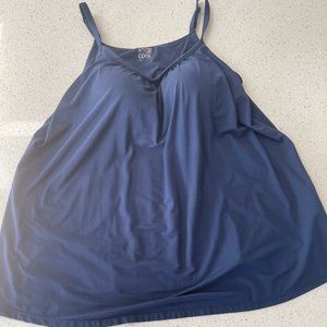 (2) Women's 32 Degrees Cool Flowy Bra Cami's (Black & Indigo)